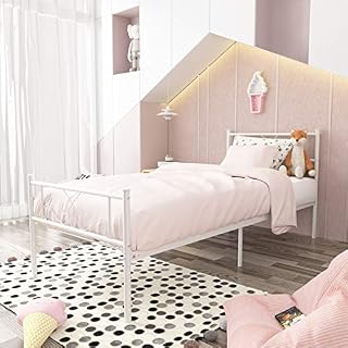 SimLife Platform Kids Boys Adult No Box Spring Needed Princess White Twin Size