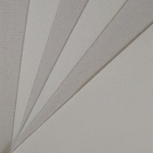 Image of KCS 4 /6 pc of 12 inch x 18 inch(30cmx45cm) 18CT Counted Cotton Aida Cloth Cross Stitch Fabric (6 pc,Cream+Oatmeal)