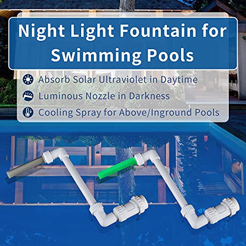 KLLEYNA Water-Fountain Swimming-Pool Sprinkle Accessories - Night Light Waterfall Above In-ground Pool, Cooling Spray for Outdoor Garden Pond Kids Playing，Adjustable Circulating Sprayer - Thumbnail 2