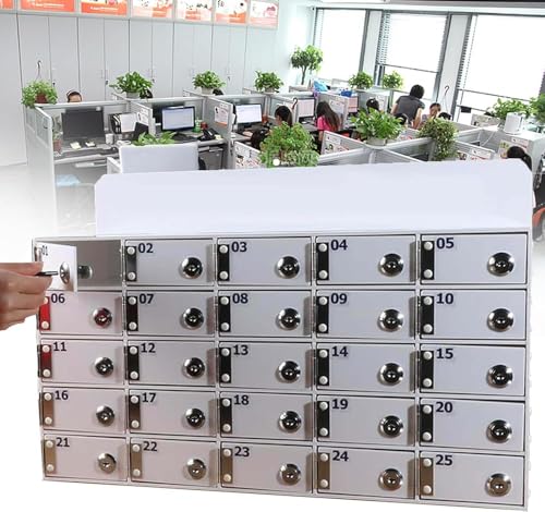 Taquilla para teléfono móvil con cerradura de contraseña y llave, caja de almacenamiento independiente o montada en la pared para uso en la oficina y la escuela