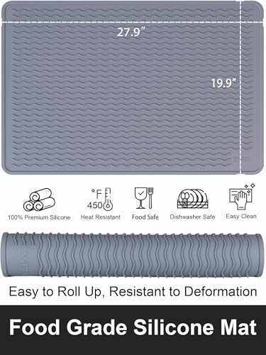 Stove Top Covers for Electric Stove, Food Grade Heavy Duty Silicone Glass Stove Top Cover Protector, Induction Cooktop Protector, Heat Resistant Range Ceramic Stove Top Covers Mat, Oven Cover