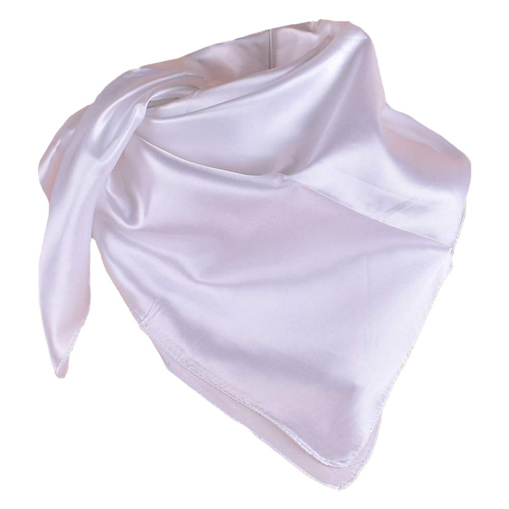 YOFASEN Muslim Scarf Hijab - Solid color Satin Muslim Islamic Full Cover Soft Hijab Long Scarf Wrap Scarves, White