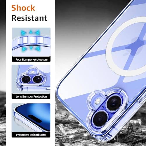 Image of DARKFIT Back Cover Case Compatible with iPhone 16 | Mag-Safe Magnetic Cover | TPU + PC Ultra Hybrid | Camera Bump Protection | Wireless Charging | Color Transparent | Pack of 1