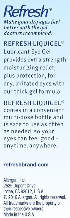 Refresh Liquigel Lubricant Eye Drops Soothing Gel - 0.5 fl oz, Pack of 5