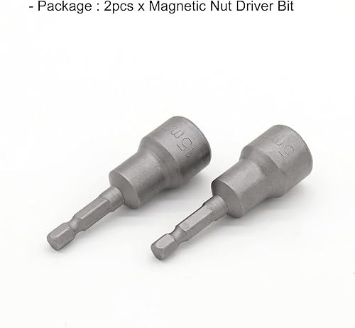 Miniatura 10 de Broca magnética de tuerca de 14 de pulgada con vástago hexagonal de 0.276 in, adaptador de enchufe de alimentación de cambio rápido, brocas