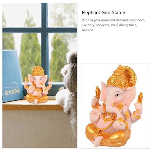 NICEXMAS Hindu Ganesh Estatueta Resina Elefante Deidade Escultura Ornamento Mini Talismã Deus Hindu