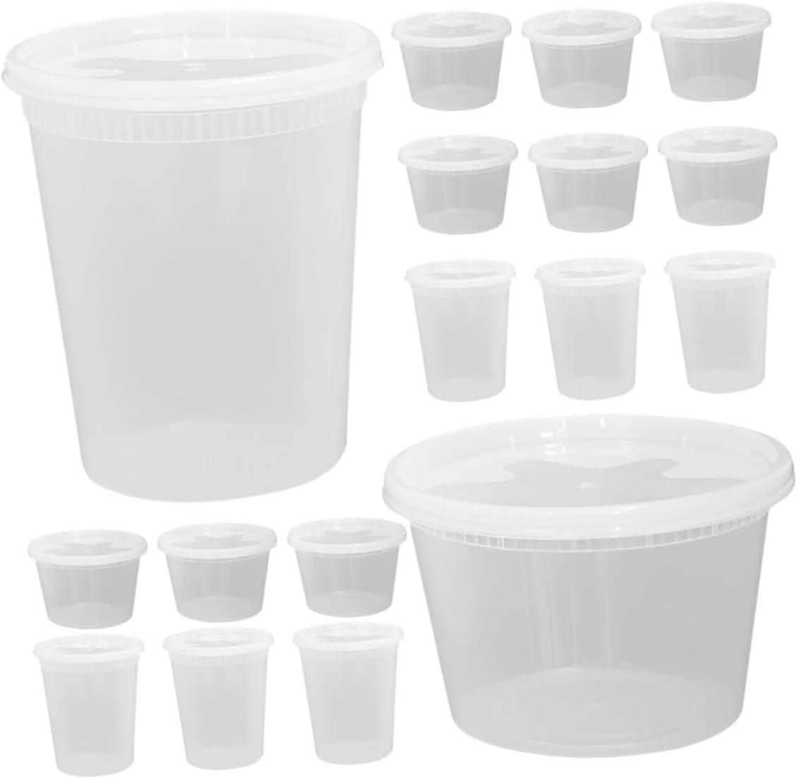 50pcs Disposable Soup Containers with Lids 16oz 32oz Heat-resistant Takeout Food Bowls Oil-proof Porridge Cups for Meal and Food Packaging
