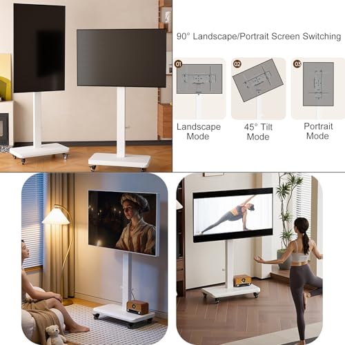 Soporte móvil para TV con ajuste de altura y ruedas miniatura 4