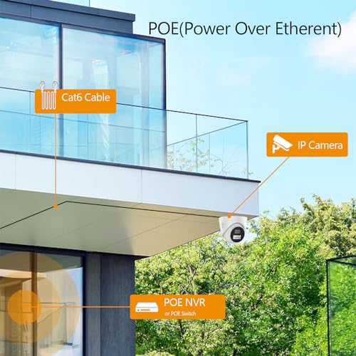 Andoer 4MP POE IP Camera Security Camera Monitor Camera Infrared Night Vision 3.6mm Wide Angle Lens Indoor Outdoor Surveillance Camera with One-way Audio Microphone Wall Mountable - Image 3