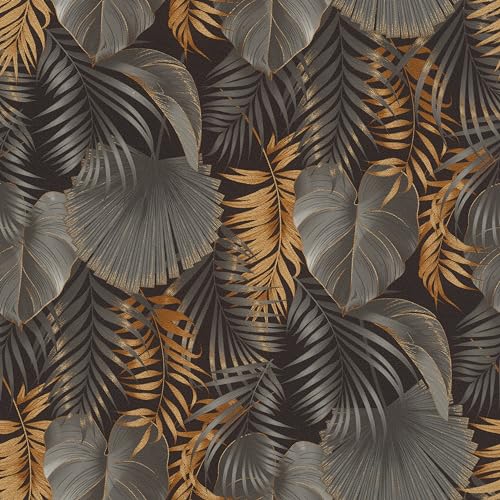 Rasch Valdivi Black Palm Fronds papier peint pour masquer défauts