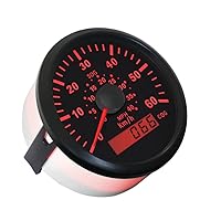 Vista 12 de ELING Velocímetro GPS marino Speedometer Speedo Gauge 35MPH con retroiluminación para barco, yate, barco, barco 3-3/8 pulgadas (3.346 in) 12 24