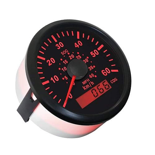Miniatura 12 de ELING Velocímetro GPS marino Speedometer Speedo Gauge 35MPH con retroiluminación para barco, yate, barco, barco 3-3/8 pulgadas (3.346 in) 12 24