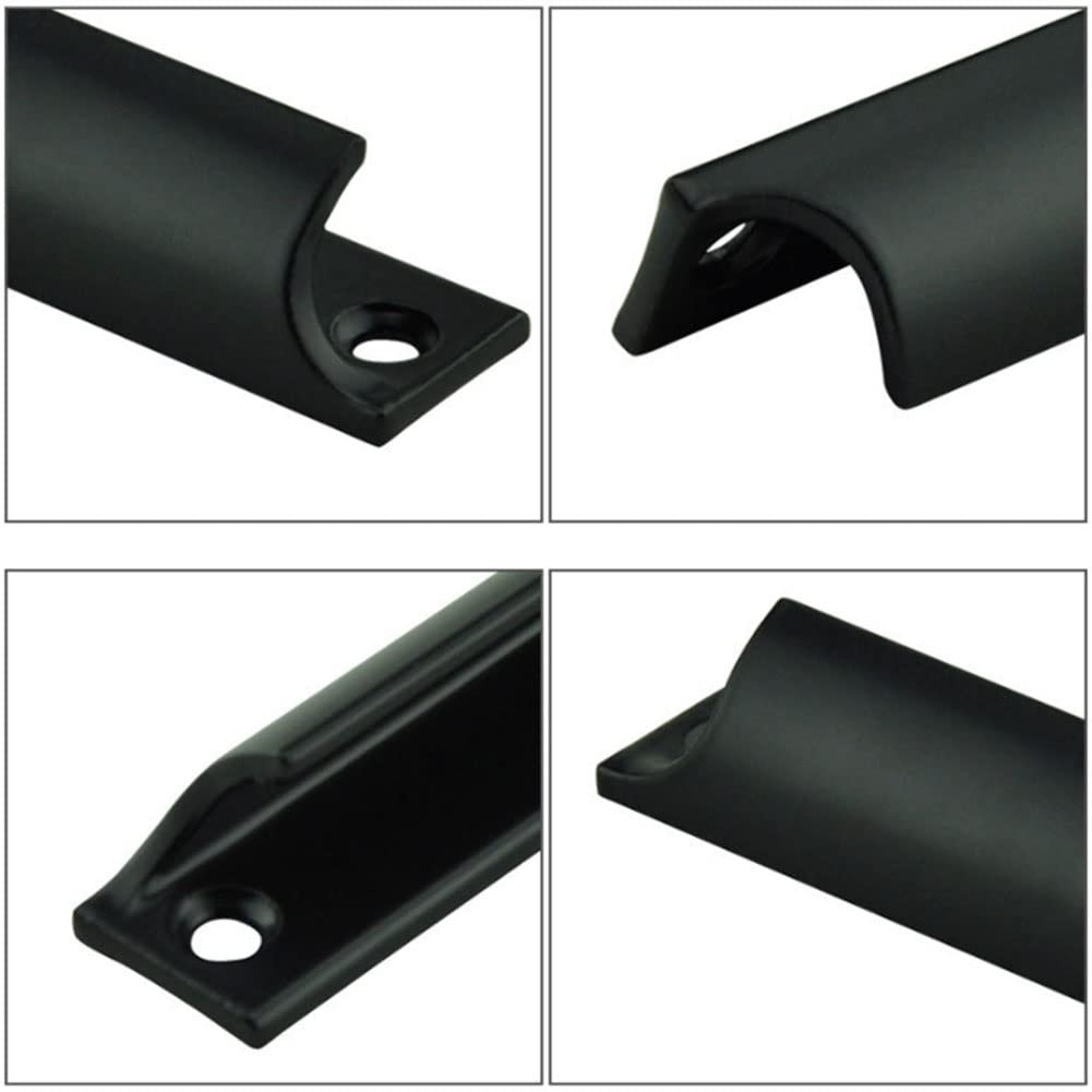Lot De 2 Poignées De Porte Coulissante En Alliage D'aluminium Noir Pour Balcon, Armoire, Commode, Matériel De Meubles Avec Vis