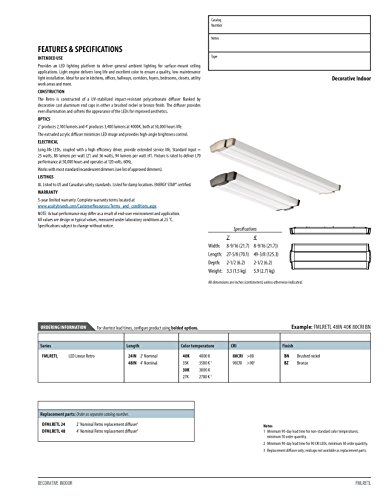 Image of Lithonia Lighting FMLRETL 48IN 30K 80CRI BZ LED Linear Flush Mount Light, 3000k, 36 watts, 3100 lumens, 4 feet, Bronze