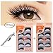 Produktbild MAGEFY Wimpern 10 Paar Künstliche Wimpern Wiederverwendbar 3D Handgefertigte Falsche Wimpern für Natürliches Aussehen mit Falschen Wimpern Applikator-10 Arten