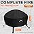 Himal Outdoors Fire Pit Cover- Heavy Duty Waterproof 600D Polyster with Thick PVC Coating, Round Fire Pit Cover, Waterproof, 44 Inch, Black