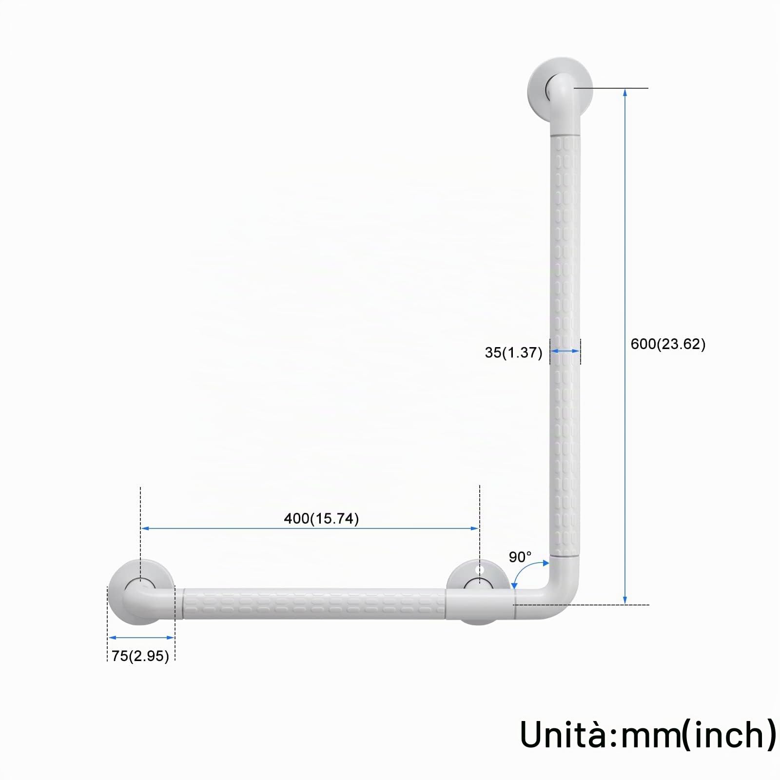 Maniglione da Bagno, Maniglione Bagno Disabili Maniglia Doccia, Maniglione Bagno Antiscivolo maniglia doccia anziani acciaio inox 60 X 40 cm Maniglia di Sicurezza per Vasca da WC, Stairway