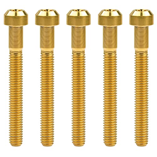 Image of Titanium Torx Square Head M6 x 10 15 20 25 30 35 40 45 50 60 65 70 80mm Screw Pack of 5 (Gold, M6x50mm)