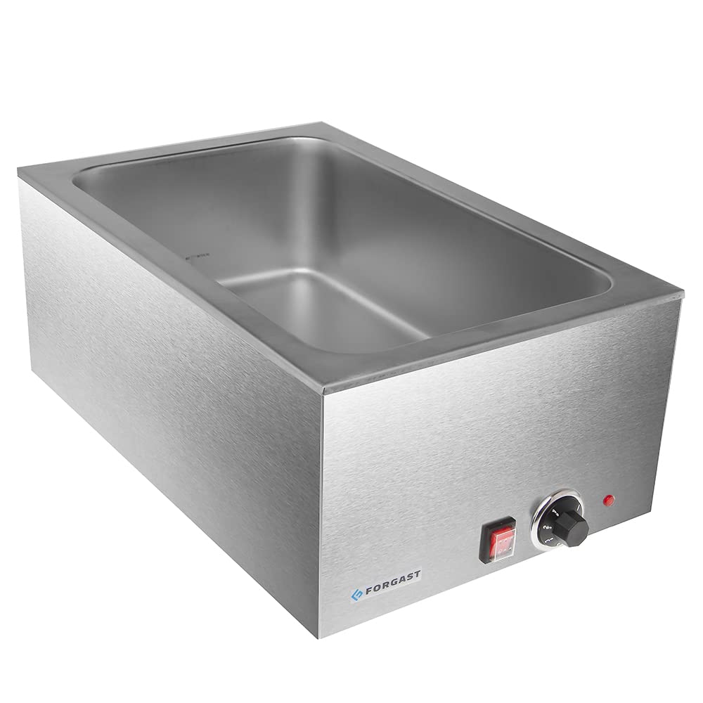 Bagnomaria Elettrico Professionale, Acciaio Inossidabile, Scaldavivande Elettrico a Buffet, Riscaldatore, Termostato, Compatibile con Vassoio GN 1/1, per Bare e Ristoranti