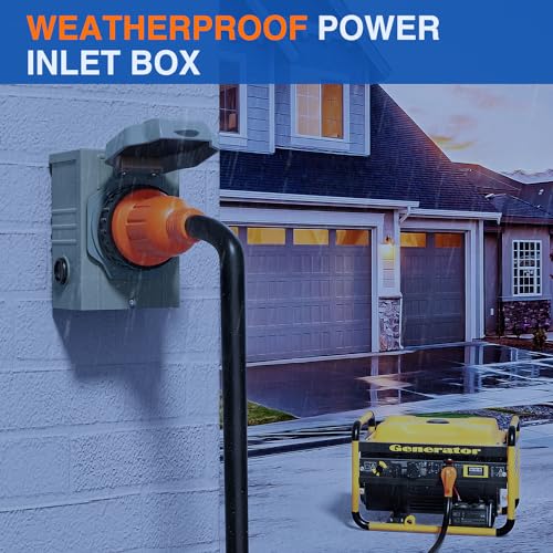 Image of Nilight 30AMP Generator Power Inlet Box Pre-drilled ETL Listed NEMA L5-30P | 125V Receptacle Boxes LED Indicator Enclosed Lockable Waterproof Outlet for RV Camper Outdoor Use