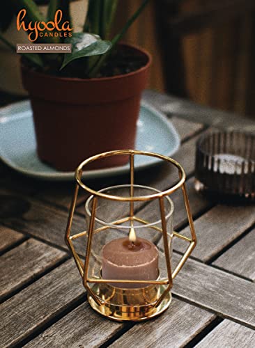 Image of HYOOLA Scented Votive Candles - Roasted Almonds Votive Candles -12 Hour Burn Time - 9 Pack - European Made