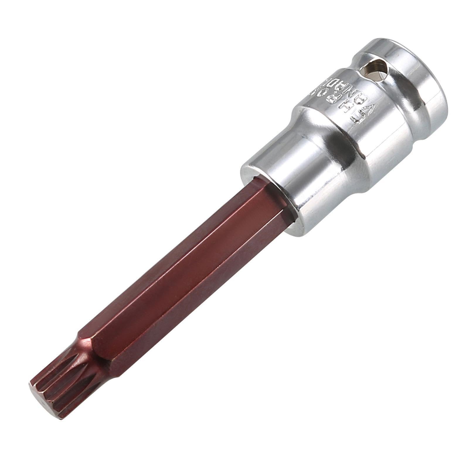 #US 1/2" Drive 10mm Triple Square Spline Bit Extra Long Socket S2 Steel