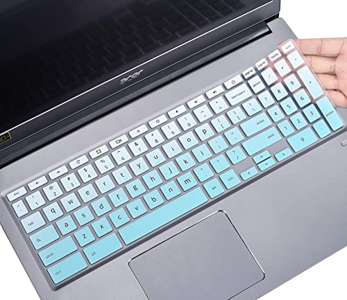 Keyboard Cover Protector for Acer Chromebook 315 CB315 715 CB715 15.6 inch with Numeric Keypad, Acer Chromebook CB315-3HT CB715-1W, Acer Chromebook 317 CB317 17.3' Keyboard Skin, Gradual Mint