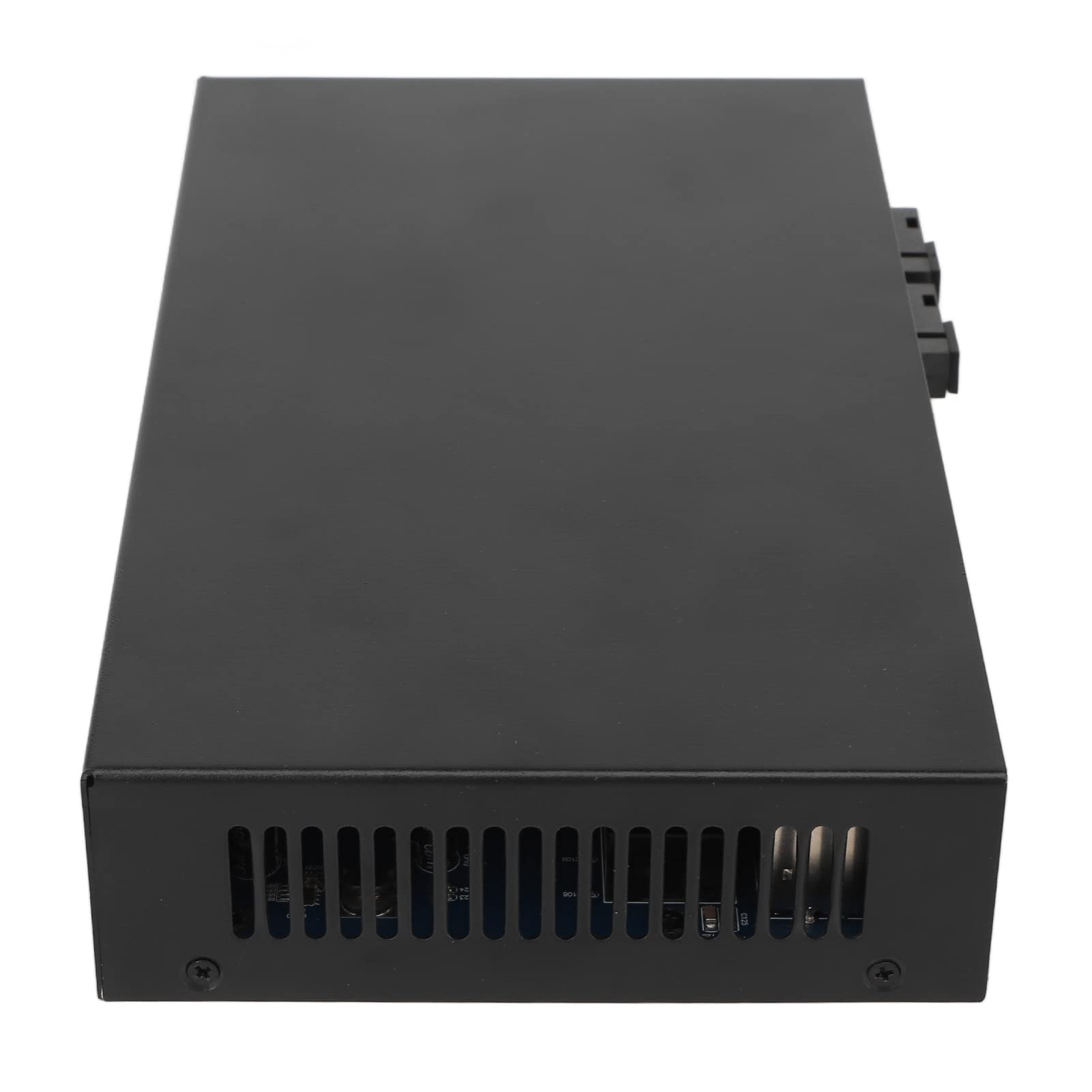 Shanrya Convertisseur de Média Fibre Ethernet, 100-240V Tx1310nm Rx1550nm 2 Ports Optiques Métal 16 Ports électriques Commutateur de Média Ethernet Fibre pour Réseau (Prise UE)