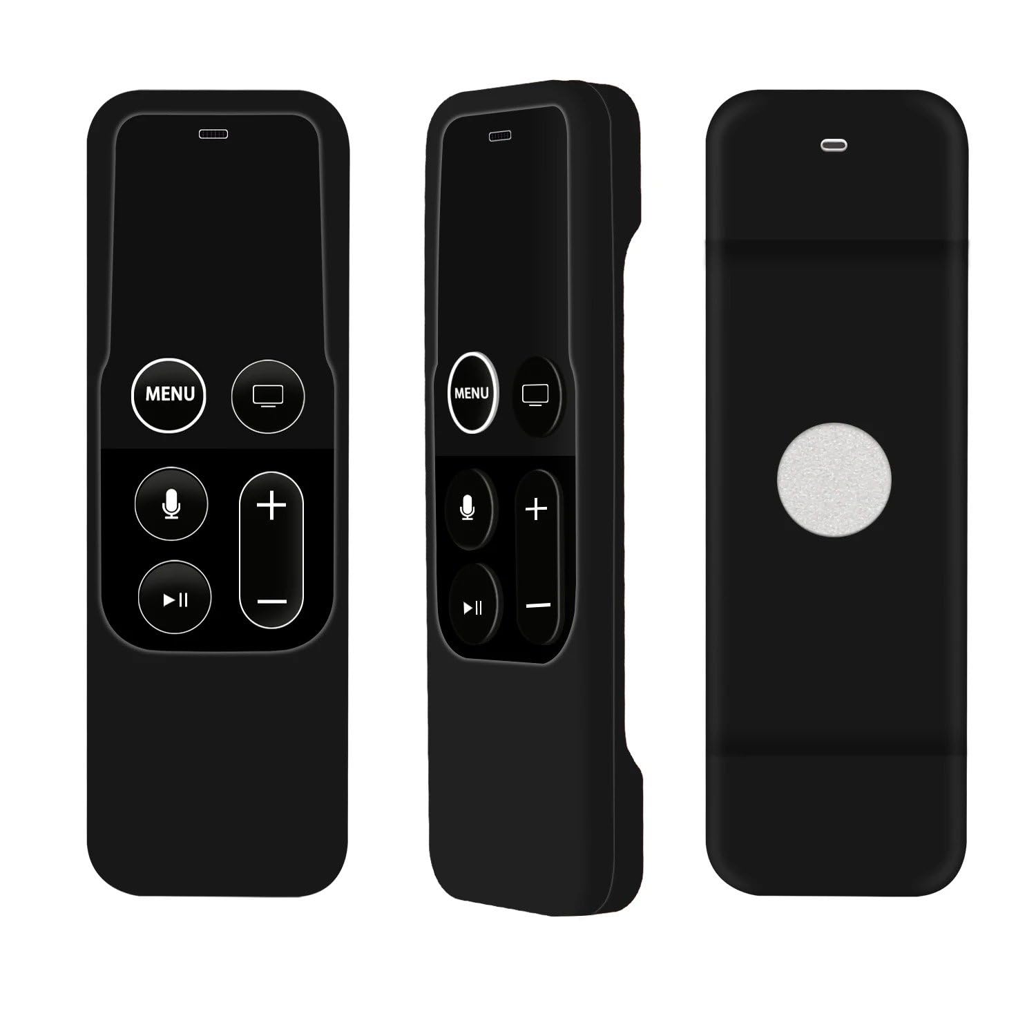 SOLDOUT Silicone Protective Case Cover Skin Waterproof Dust Cover Compatible with Apple TV 4 Remote Control (Black)