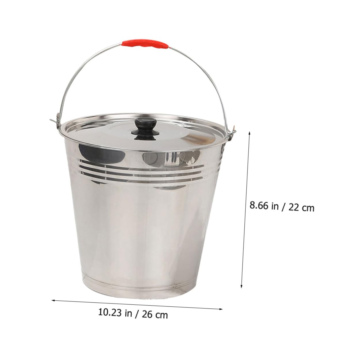 DOITOOL Cubo de Acero Inoxidable 304 de 8L con Tapa Cubo Multiusos para Almacenar Agua Leche o Hielo Portátil y Resistente Adecuado para Hogar Cocina y Uso Ganadero