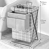 Laundry Hamper, Laundry Basket, Clothes Storage Basket with Handles, Collapsible Laundry Basket with Side-hung Storage Baskets, Free Standing Laundry Cabinets for Laundry Rooms,bedrooms, Bathr