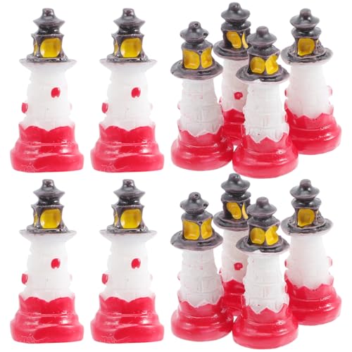 VINTORKY 12Pcs Miniature Lighthouse Decor Mediterranean Style Lighthouse Model Ornaments