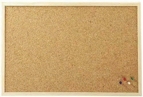 Cork Board Pin Notice Office Memo School with Push Pins Board Requisite Needs Wooden Natural Frame Board (60CM x 90CM)