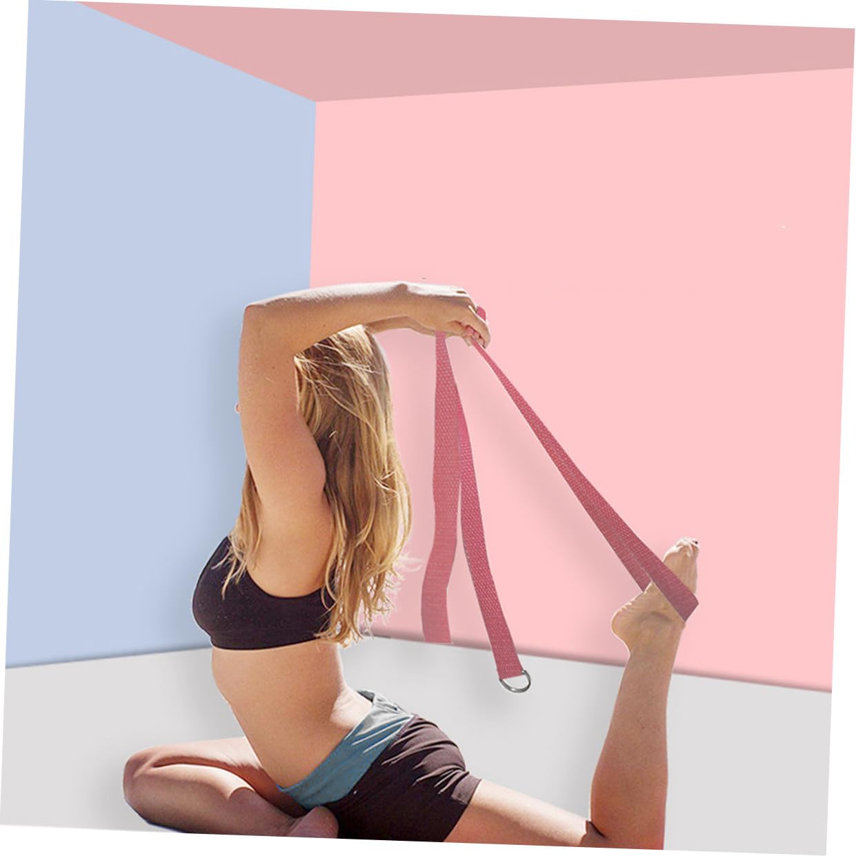 VICASKY 3 Cinghia Yoga Stretching Resistente Rosa per Esercizi Fitness e Allungamento e Durevole per Palestra e Allenamento Casa