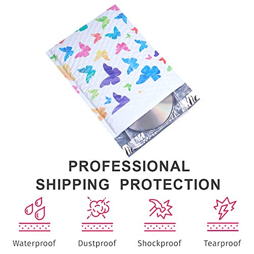 UCGOU Bubble Mailers 6x10 Inch Colorful Butterfly 25 Pack Poly Padded Envelopes Small Business Mailing Packages Self Seal Adhesive Waterproof Boutique Shipping Bags for Jewelry Makeup Supplies #0 - Thumbnail 5
