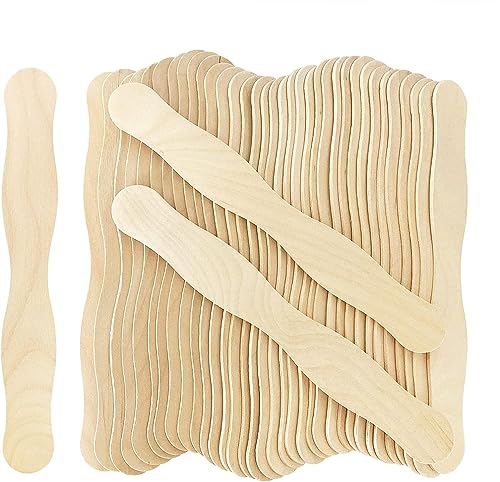 KTOJOY 100 Pcs Wooden Fan Handles 8 inch Jumbo Craft Sticks for Wedding Programs or Paint Mixing Crafts Home Art Projects Classroom Art Supplies