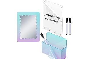 Iridescent Locker Accessories Set: Mirror, Pen Holder, Dry Erase Board