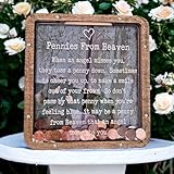 Pennies from Heaven Bank Wooden Piggy Bank, Penny Bank Coin Boxes Paradise Money Savings Box Wooden Transparent Acrylic Cut-Out Design for Kids Family Friends Home Decor Creative Gift (Brown)