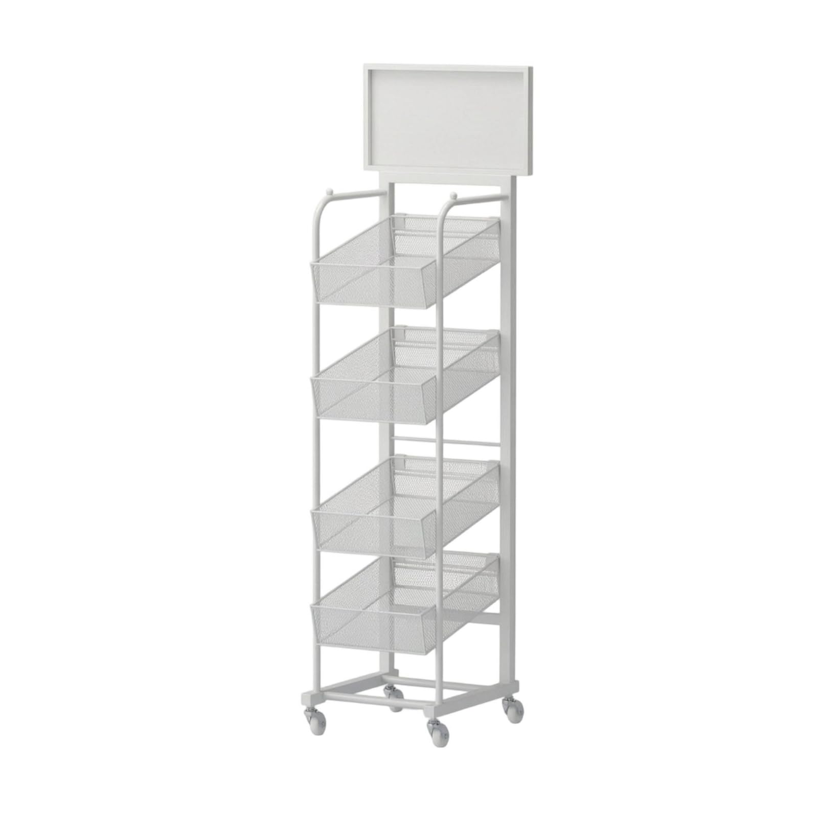 Présentoir à Parapluies avec Paniers Blanc vertical pour Petit Espace