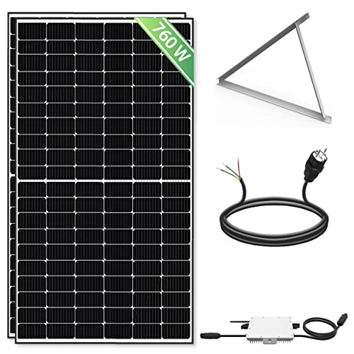 760 Watt Plug and Play Solaranlage Komplettset - Aufständerung SÜD 15M Schukostecker Cover