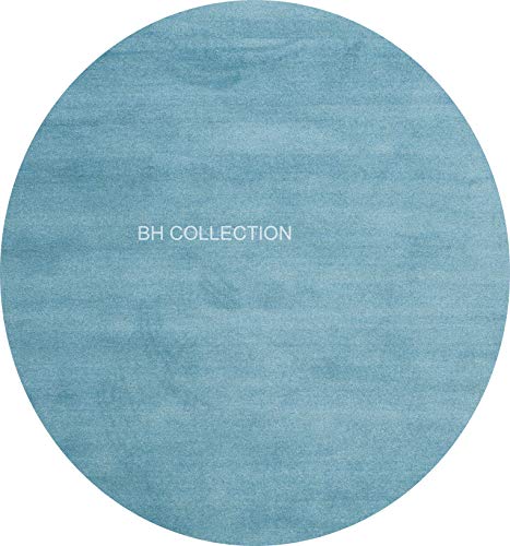 Image of Classical Look Plain Handmade Carpet with Super Soft & Pure Woolen Carpet for Your BEDROOMS & Living Room with 1 INCH Pile Height 8 X 8 FEET (240x240 cm) Round