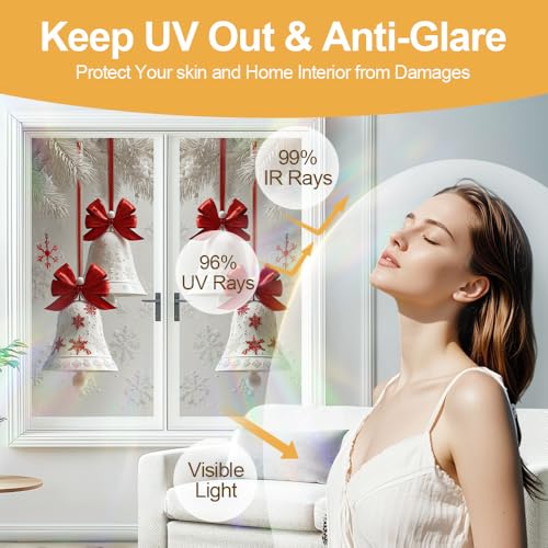 Image of Christmas White Bell Red Bow Window Film 17.32x39.37in Cling