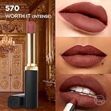 L'Oréal Paris Pomadka do ust dla pudrowego matowego wykończenia i utrzymuje się przez 16 godzin, Color Riche Intense Volume Matte Nude, kolor: 570 Worth It Intense, 1,8 g