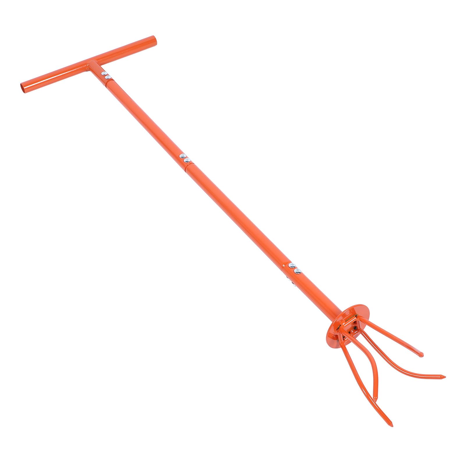 Coltivatore a torsione manuale, coltivatore da giardino in acciaio inox con impugnatura ergonomica per mescolare terriccio, letame e compost, arancione