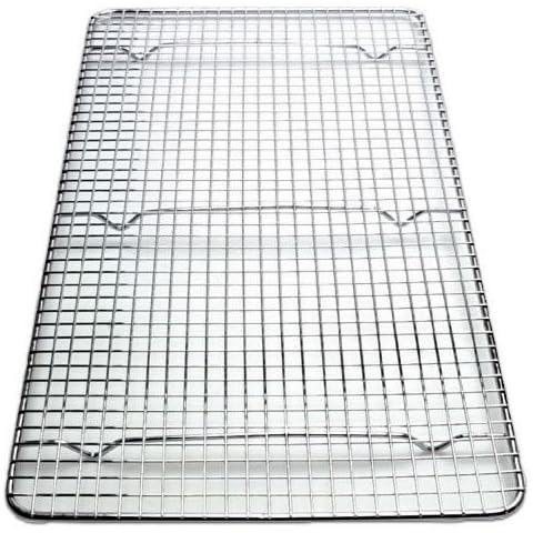 Great Credentials Cooling Rack Cross-wire Grid, Chrome Plated Steel, Commercial Quality, 10 x 18 inch. fits inside most standard full size pans set of 2 Cover