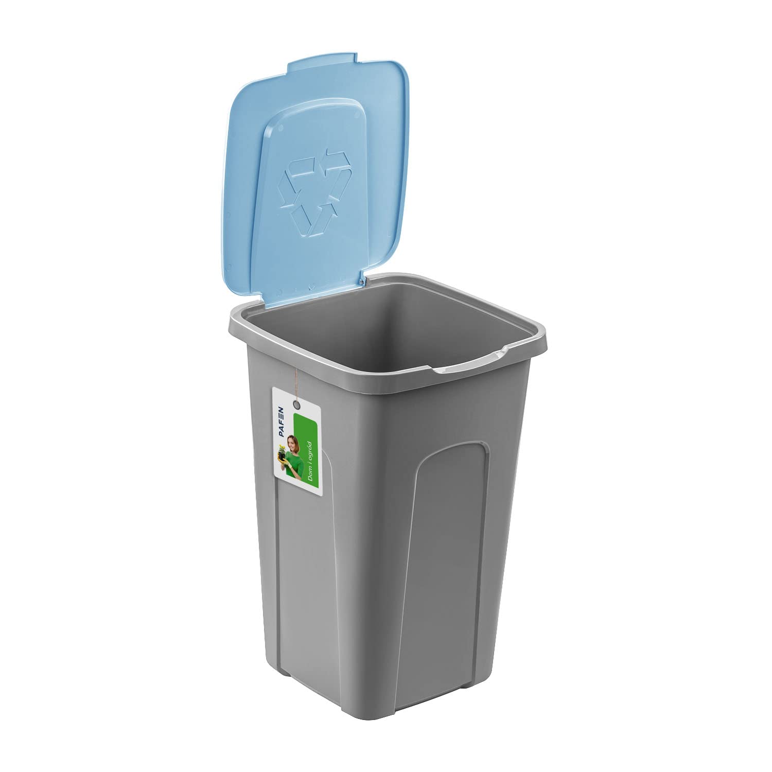 PAFEN Großer Mülleimer SET für Recycling - 4er Abfallbehälter Hohe Recyclingbehälter - 2x 30l und 2x 50l - Abfalltonne Mistkübel Mülltonne | Grau