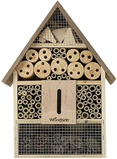Woodside Wooden Insect & Bee House Natural Wood Bug Hotel Shelter Garden Nest Box