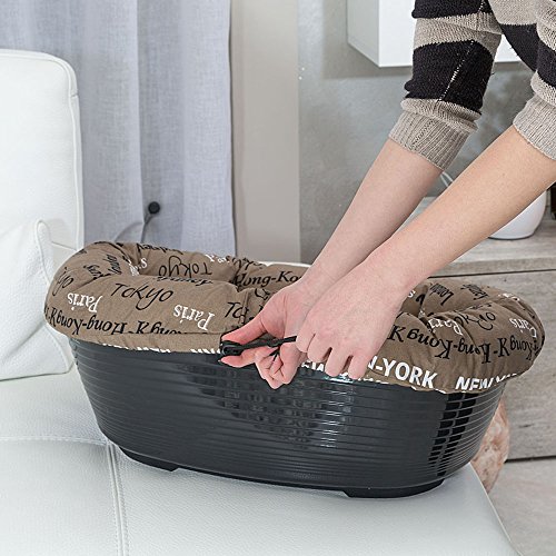 Ferplast Ersatzpolsterung für Hunde- und Katzenboxen, gepolstertes Kissen für Kunststoffboxen (Nicht im Lieferumfang enthalten), waschbar, verstellbar (52 x 39 x 21 cm), Größe XXS, Braun