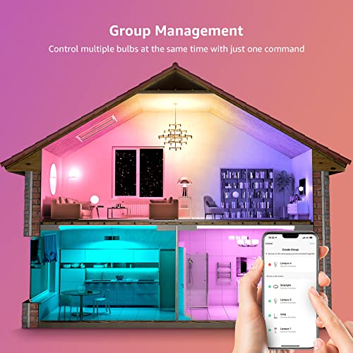 Lepro Smart Bulb Bayonet, B22 Alexa Light Bulbs, Colour Changing Smart Light Bulb, Dimmable Warm White WiFi Bulb, Works with Alexa and Google Home, 9W, 806lm, 2700K, Pack of 4 (2.4GHz WiFi Only) - Image 5