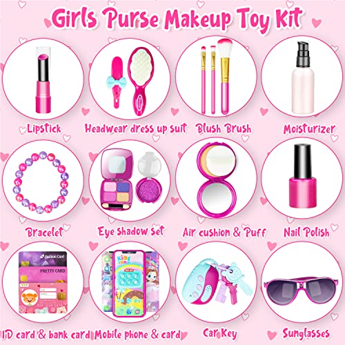 Mozok Kids Makeup Kit For Girls, 18 Pcs Pretend Makeup Play Set With Unicorn Cosmetic Bag, Kids Dress Up Purse Little Girls Toys For 3 4 5 6 7 8 9 10 Years Old Girls Toddlers Birthday #TOP2